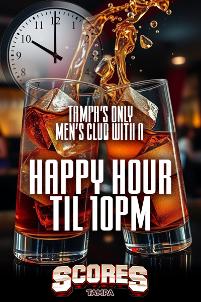Tampa's Only Men's Club with a Happy Hour til 10pm